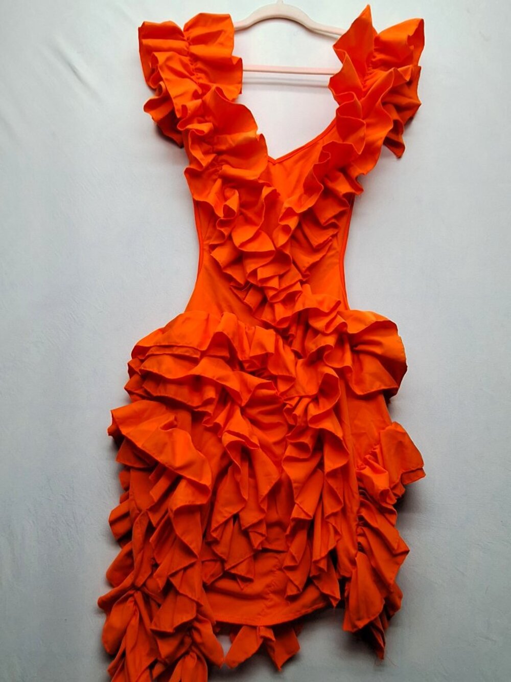 Orange  ruffled salsa dress large